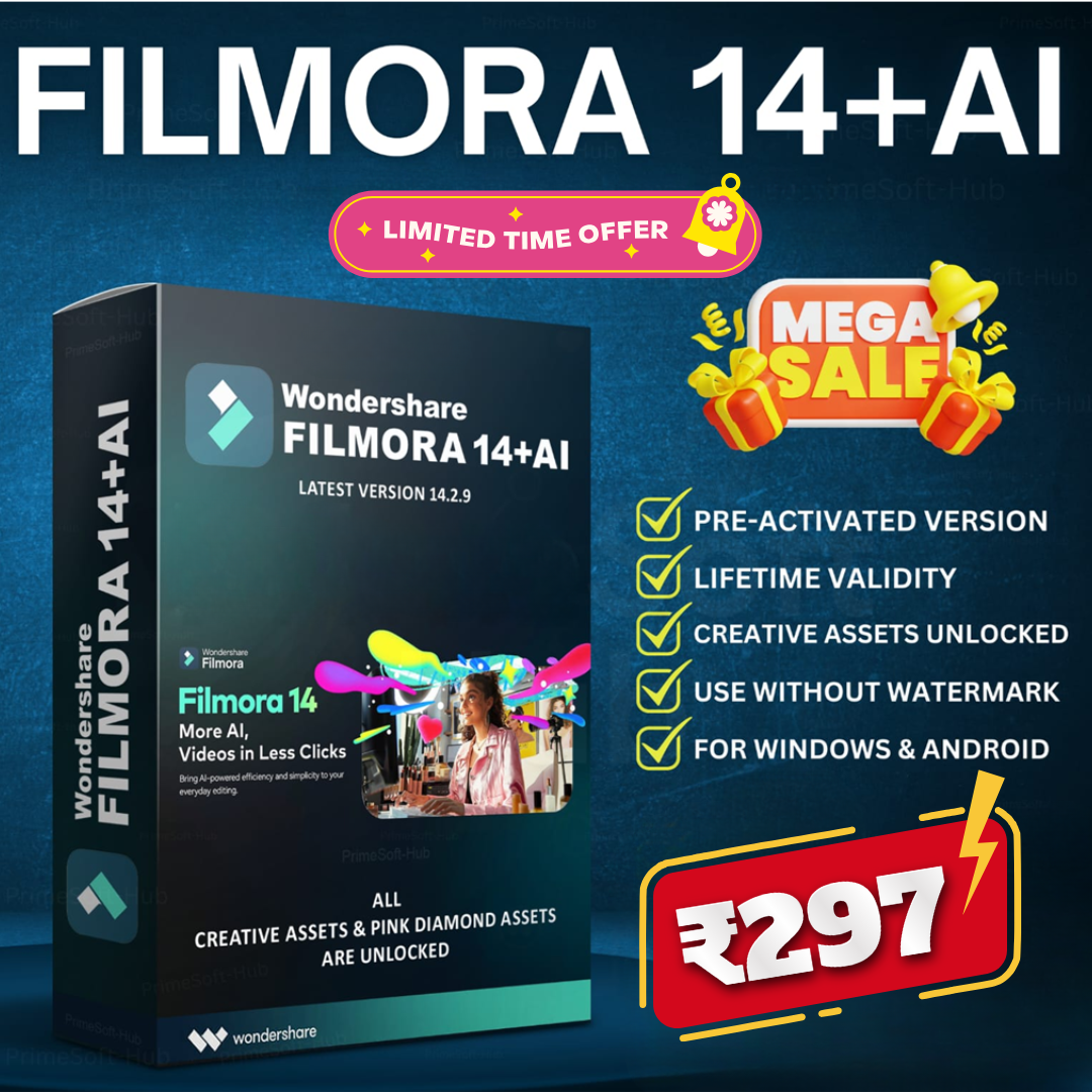 Filmora 14+AI Pre-Activated For Lifetime